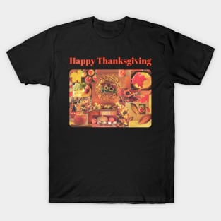 Happy Thanksgiving Collage Artwork T-Shirt